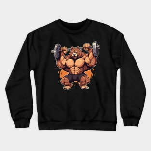 bear lifting weight Crewneck Sweatshirt